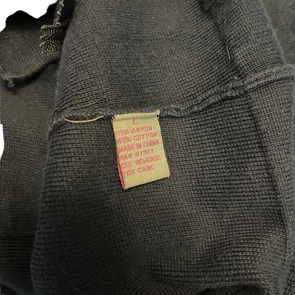 OLO Navy Blue Full Zip Knit Long Sleeve Cardigan Sweater Jacket Cotton Blend  L - Picture 16 of 16